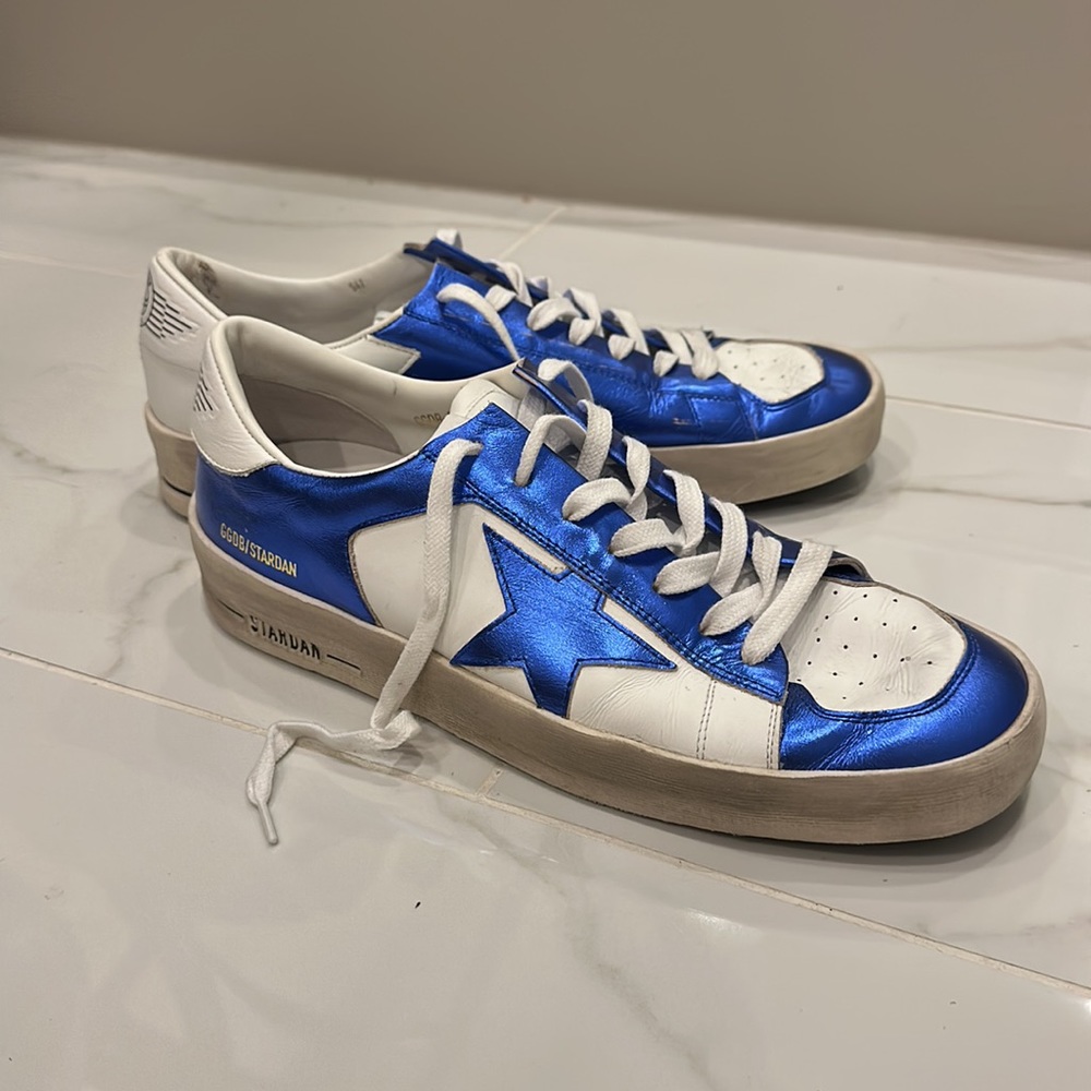 Golden Goose Stardan metallic blue sneakers sz 42 - Picture 6 of 6